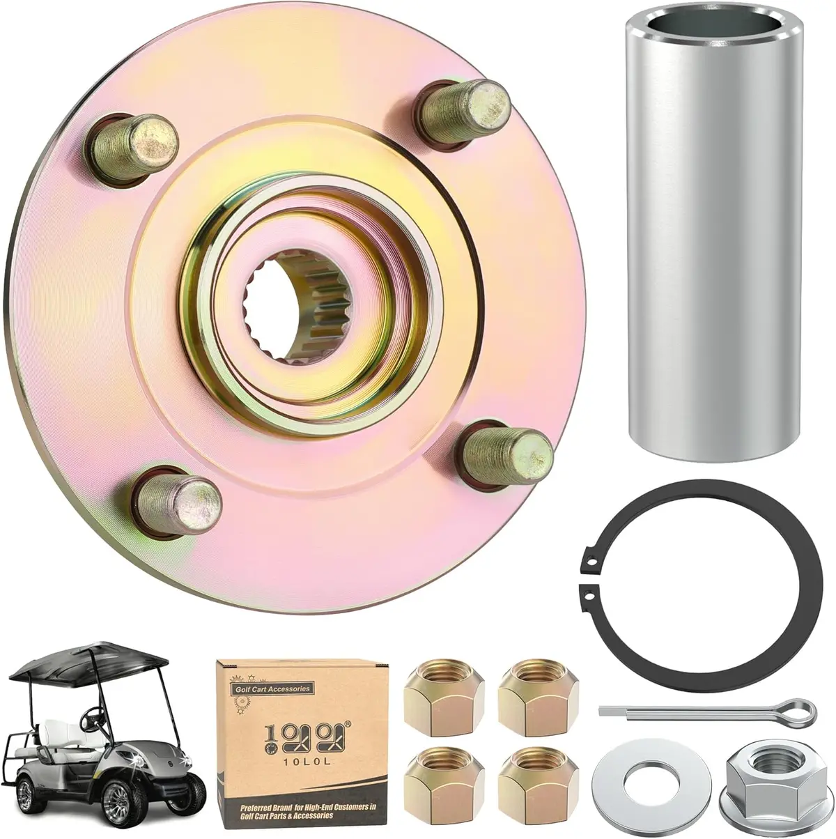 Golf Cart Rear Wheel Hub Replacement For Yamaha Drive G29 2007-2014 Gas/Electric - 10L0l 1