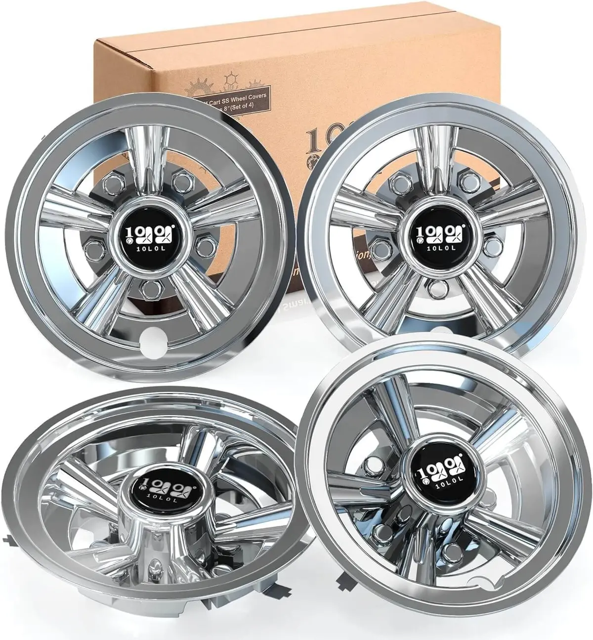8 Inch Golf Cart Wheel Covers Hubcaps For Yamaha Club Car Ezgo - 10L0l 1