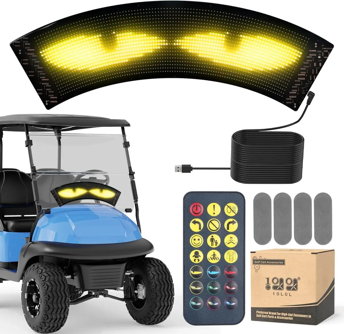 Programmable Golf Cart Light Display With Wireless Remote & App Control 1