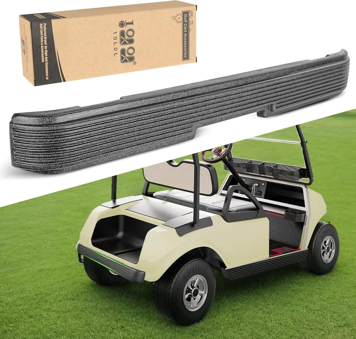 Golf Cart Rear Bumper For Club Car Ds 1993+ Golf Carts, Replaces Parts 1016379 - 10L0l 1
