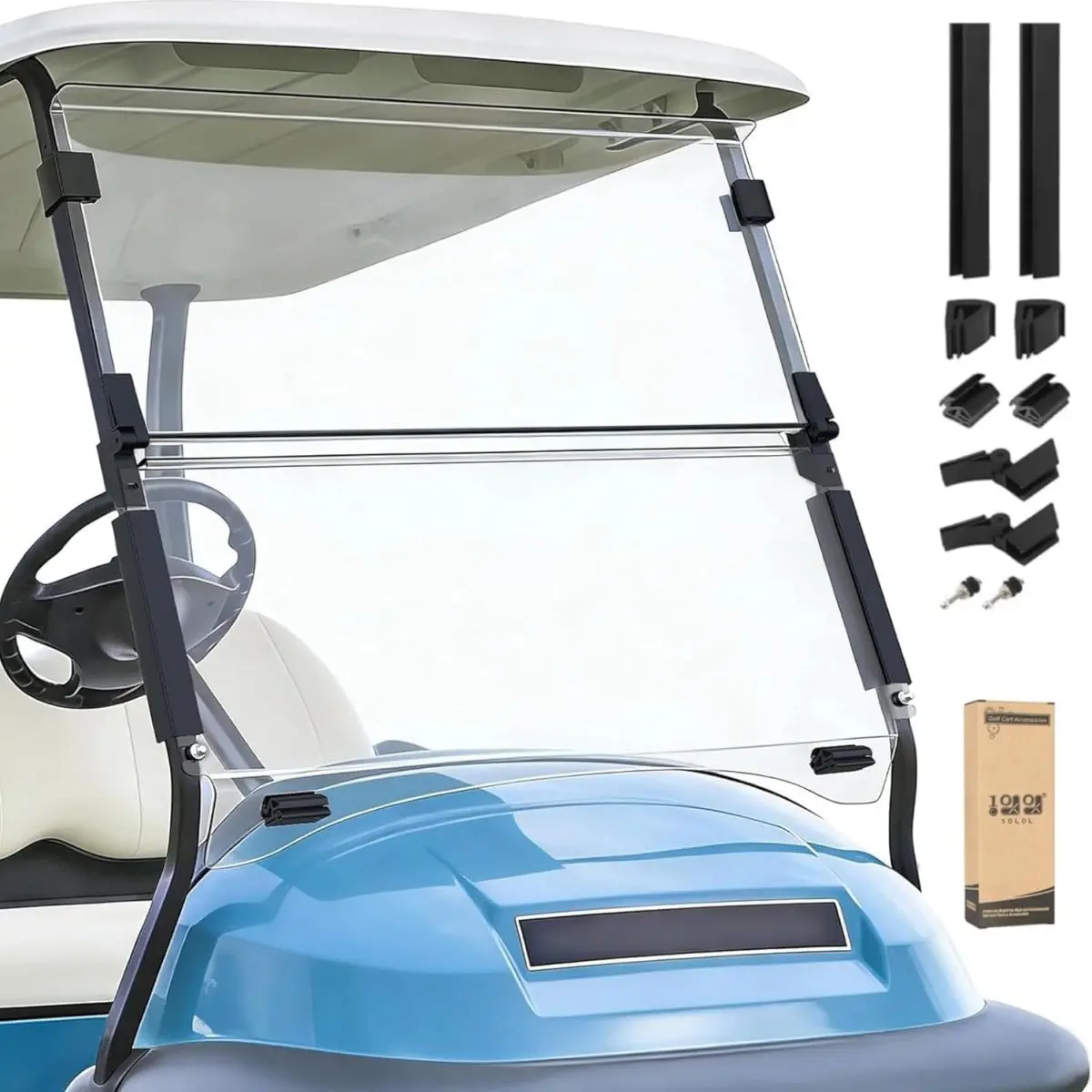 10L0l Golf Cart Windshield For Club Car Precedent (2004-Up), Tempo & Onward (2017-Up) 1