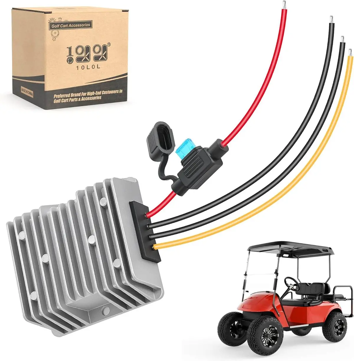 240W 36V/48V To 12V Golf Cart Voltage Converter - Ip68 Waterproof, 20A Output With Overload Protection - 10L0l 1