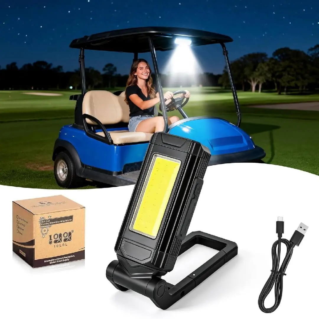 Golf Cart Led Dome Light With Magnetic Charging – 360° Rotation, 7 Modes, Power Bank, Hook & Carabiner 1