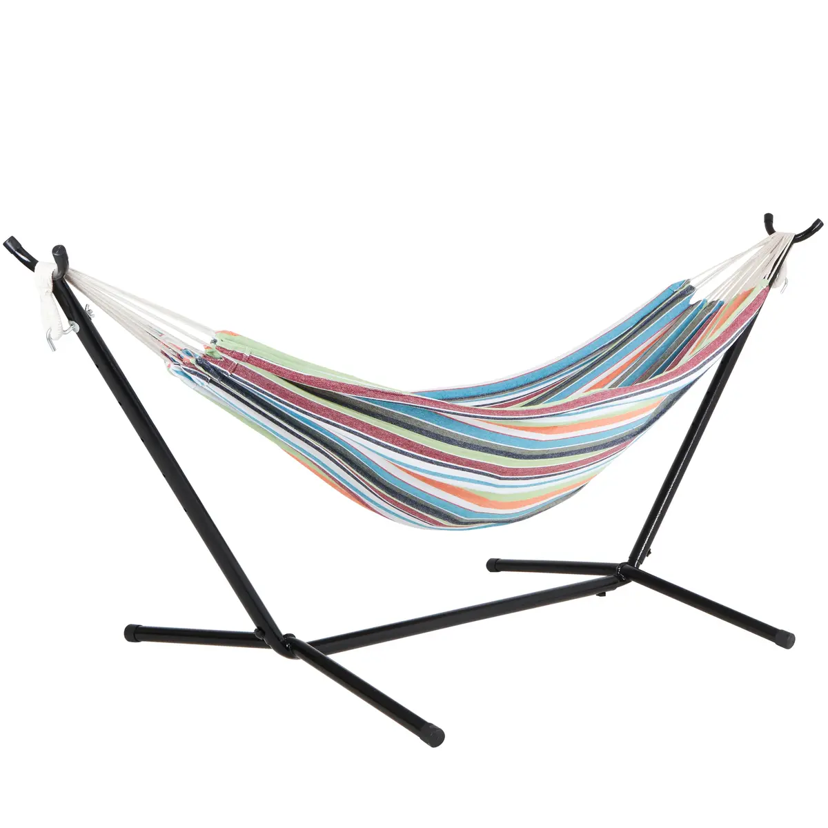 Bliss Hammocks Bhst-401-Tf Hammock & Built-In Stand W/ Carrying Case & Hanging Hardware | 60-In. Wide | 400 Lb. Capacity (Tropical Fruit) 1