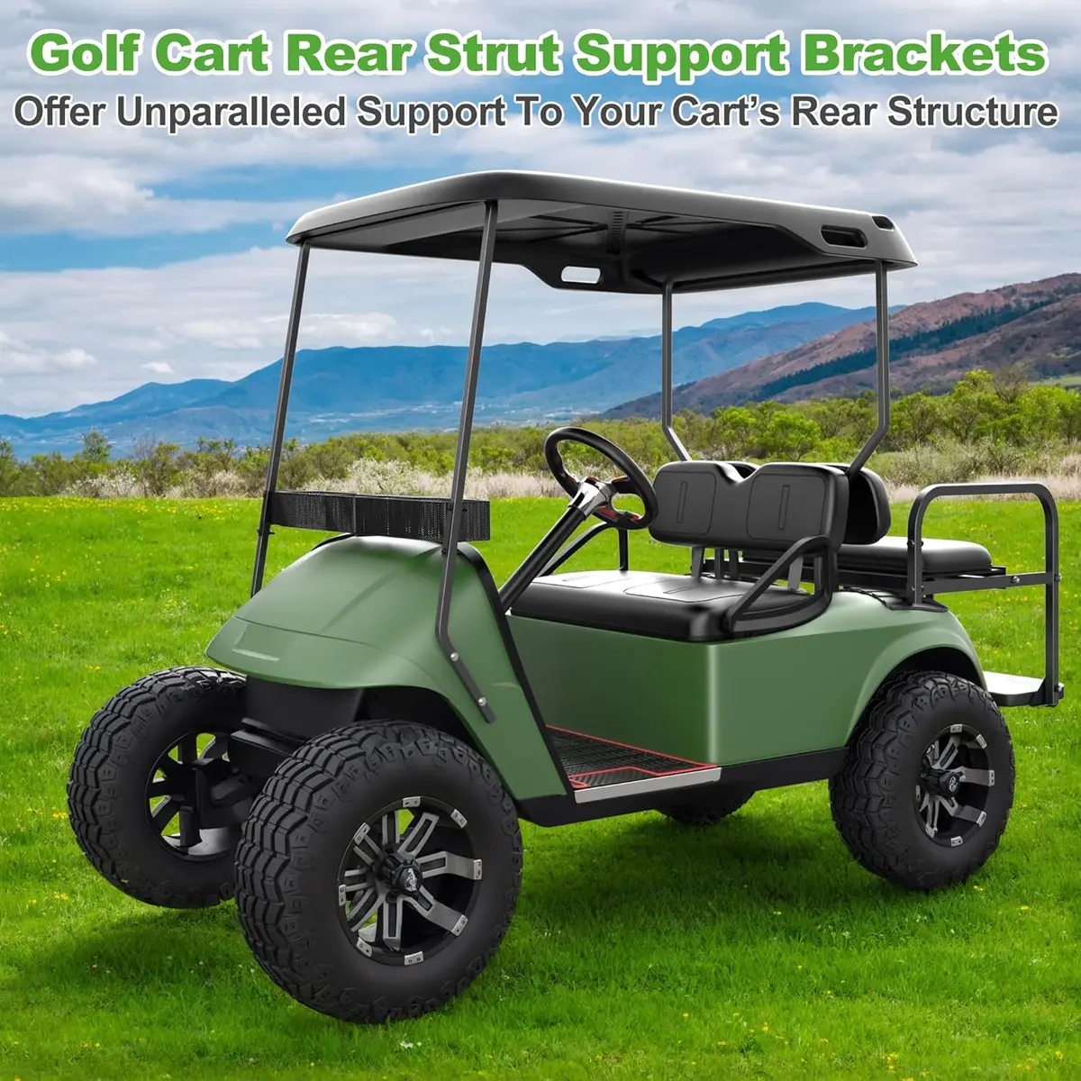 2 Heavy Duty Golf Cart Rear Strut Support Brackets For Ezgo Club Car Yamaha 88" Extended Roof - 10L0l 4