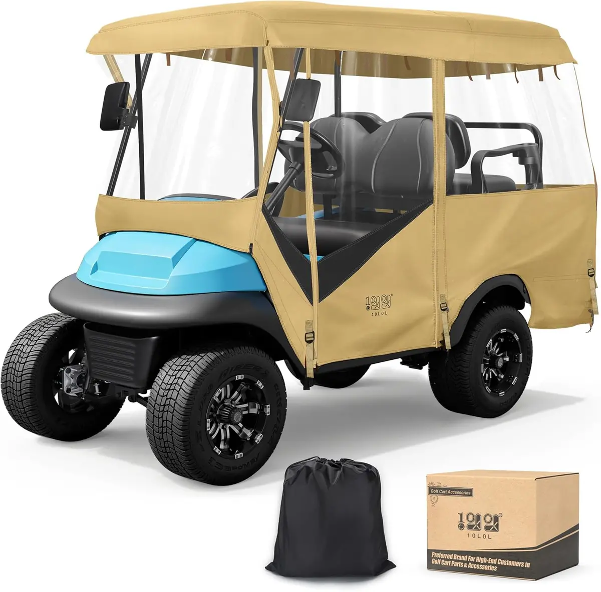 10L0l Golf Cart Enclosure Extended Roof 4 Seater For Yamaha Ezgo Club Car Explosion Proof Zipper 1