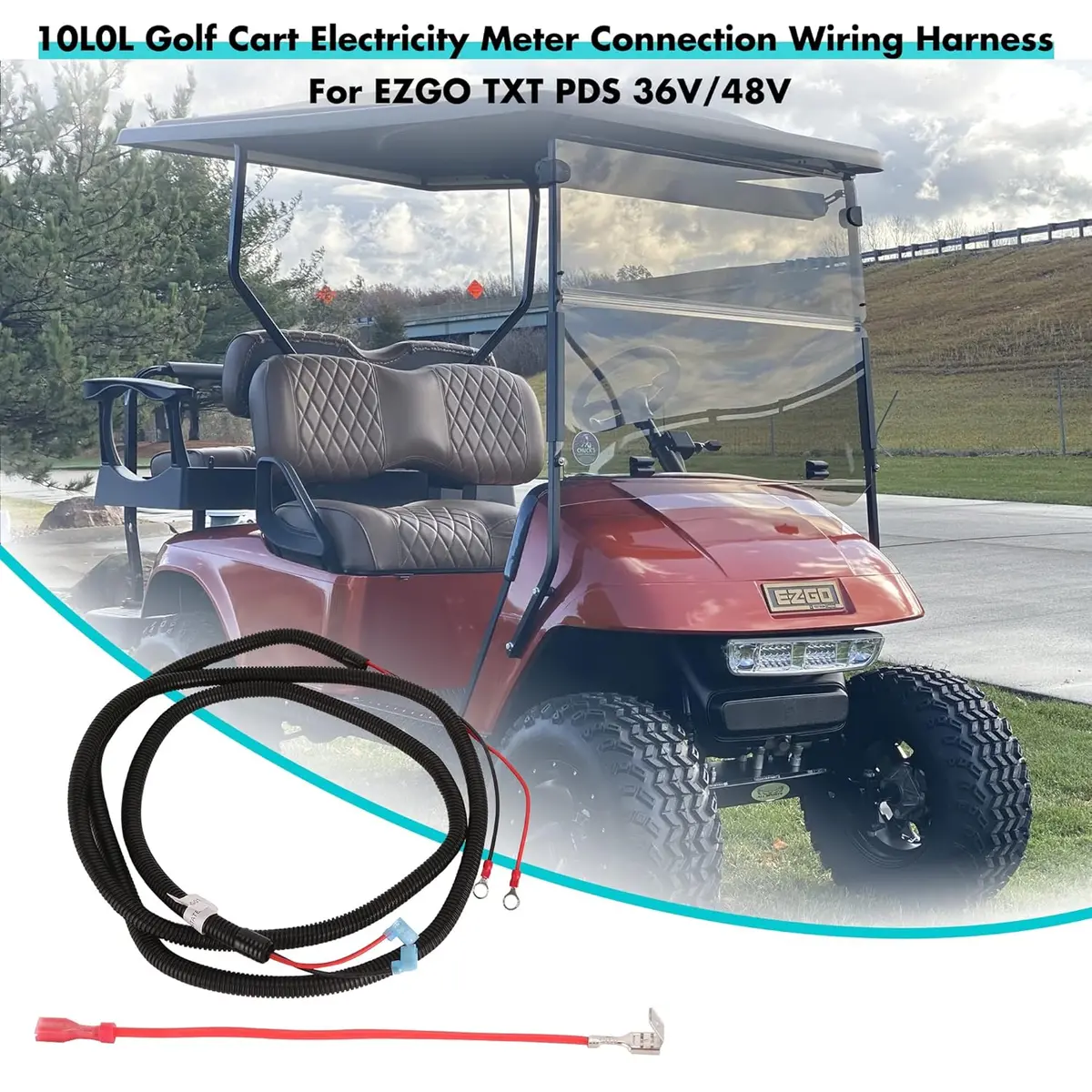 Golf Cart Control Wiring Harness For Ezgo Txt/Pds Battery Voltage Meter 36V/48V - 10L0l 2