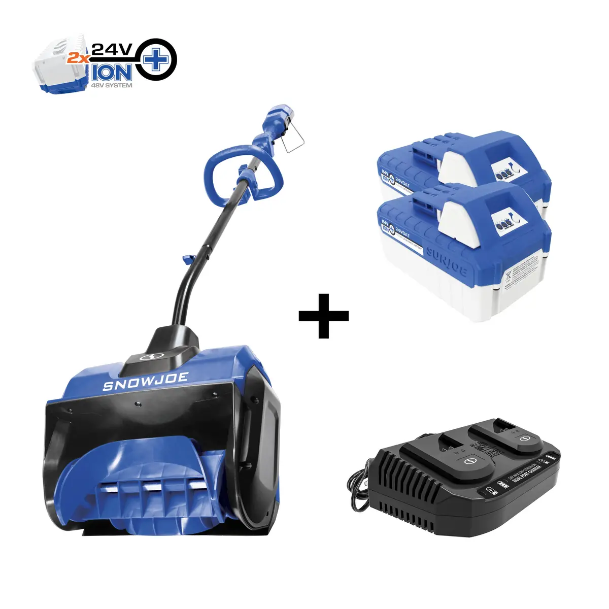 Snow Joe 24V-X2-13Ss 48-Volt* Ionmax Cordless Snow Shovel Kit | 13-Inch | W/ 2 X 4.0-Ah Batteries + Dual Port Charger 1