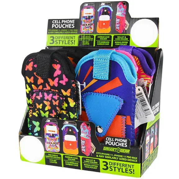Cell Phone Pouch Neoprene With Pocket - 6 Pieces Per Retail Ready Display 88270 1