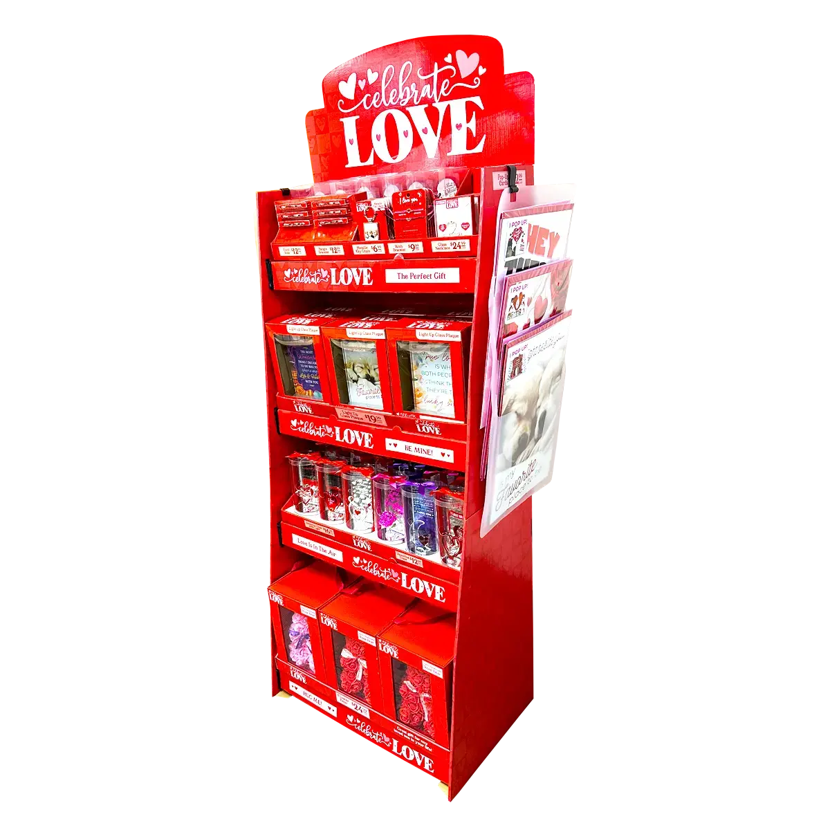 Valentines Day Glass And Gift Assortment Floor Display - 81 Pieces Per Retail Ready Display Kit 88504 1