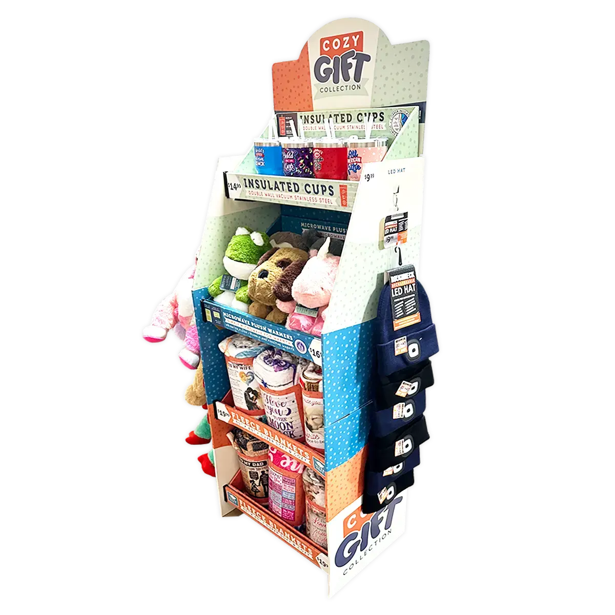 Hug N Sip Cup Plush Assortment Floor Display - 38 Pieces Per Retail Ready Display Kit 88565 1