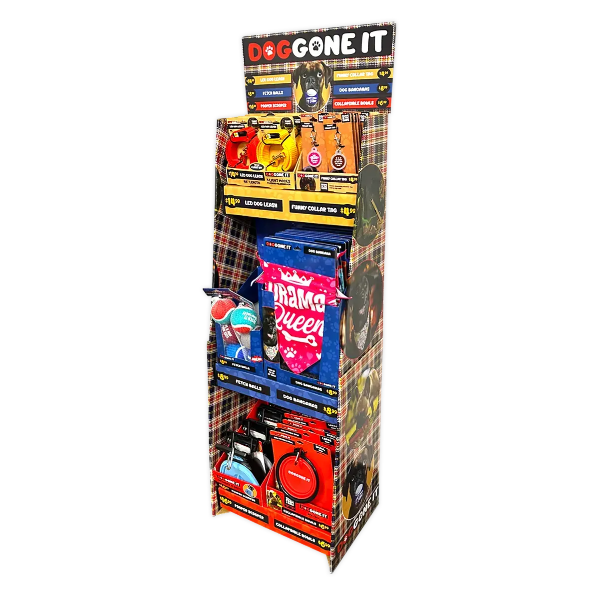 Doggone It Assorted Pet Supplies Floor Display - 42 Pieces Per Retail Ready Display Kit 88600 1