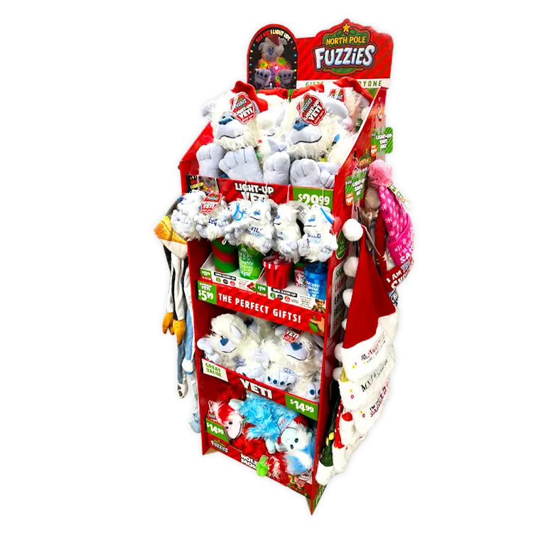 North Pole Fuzzies Yeti Gift Assortment Floor Display - 60 Pieces Per Retail Ready Display Kit 88612 1