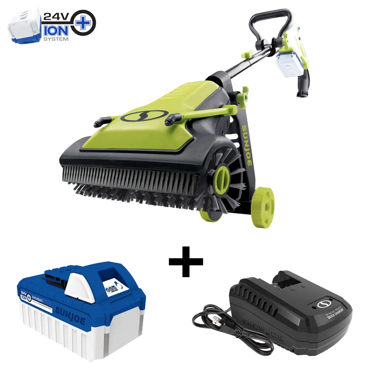 Sun Joe 24V-Psc 24-Volt* Ionmax Cordless Surface & Patio Cleaner Kit | Nylon Bristle Brushes | Dual Spray Nozzle | W/ 4.0-Ah Battery + Charger 1