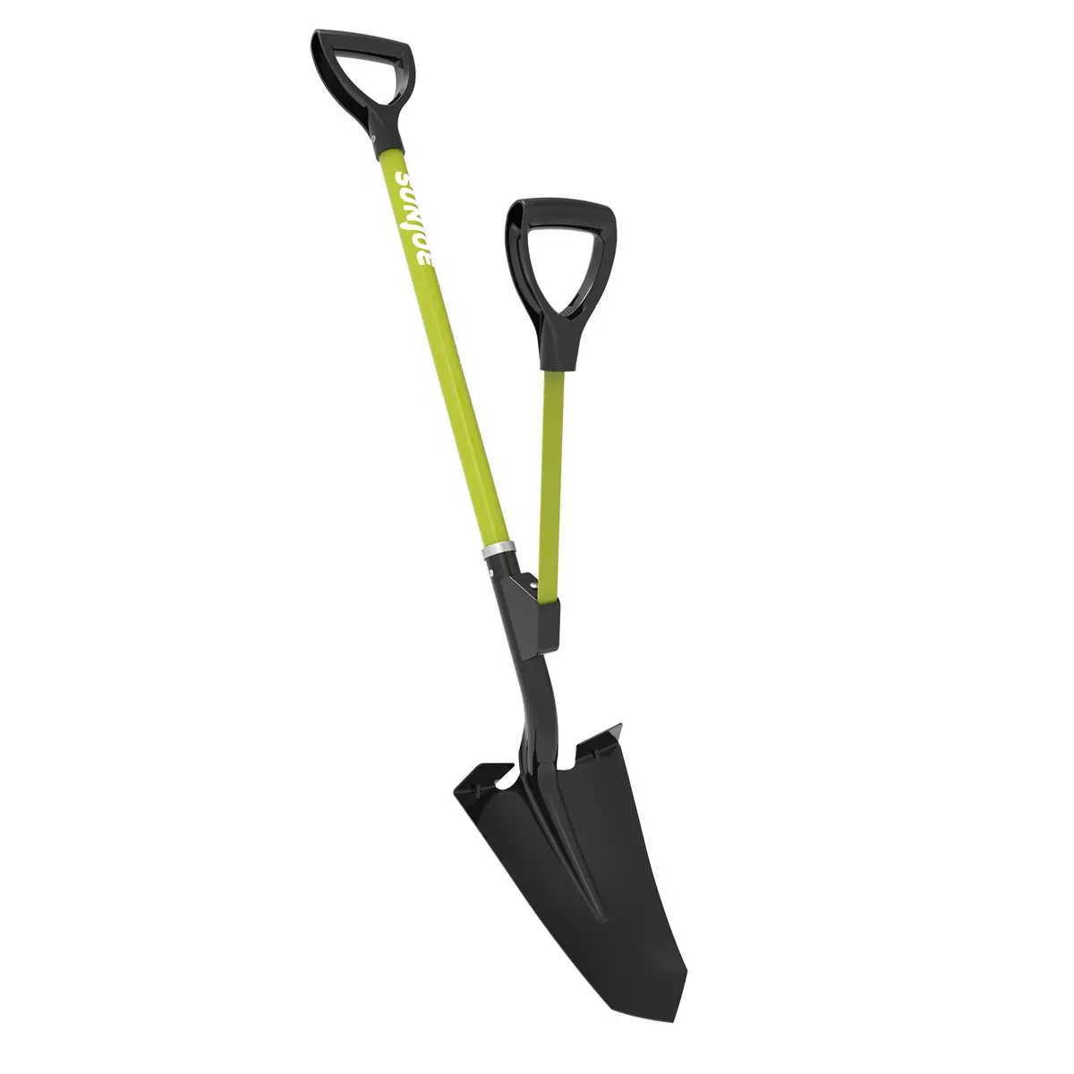 Sun Joe Sj-Shlv07 Shovelution Strain-Reducing Spear Head Digging Garden Shovel | Patented Shovelution Auxiliary Handle | 9-In Steel Head (Green) 1