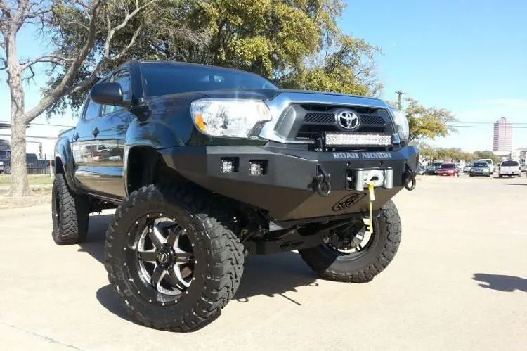 Road Armor Stealth 905R0b 2012-2015 Toyota Tacoma Front Winch Ready Bumper No Guard, Black Finish And Square Fog Light Hole 2