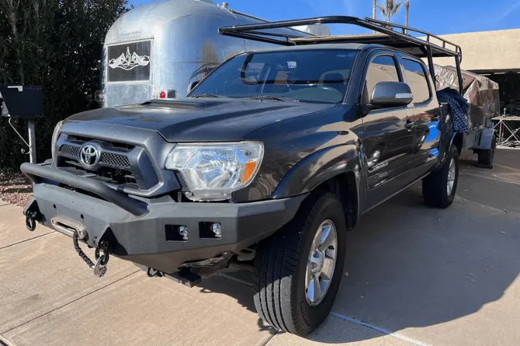 Road Armor Stealth 905R4b 2012-2015 Toyota Tacoma Front Winch Ready Bumper Pre-Runner Style, Black Finish And Square Fog Light Hole 1