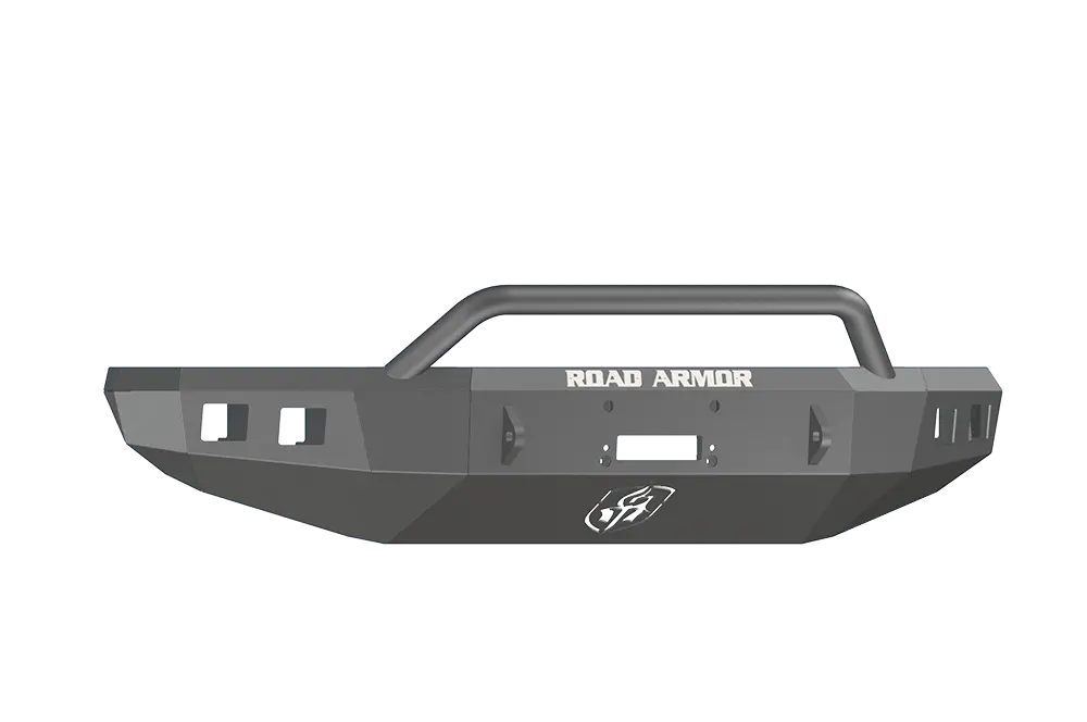 Road Armor Stealth 914R4b 2014-2021 Toyota Tundra Front Winch Ready Bumper Pre-Runner Style, Black Finish And Square Fog Light Hole 2