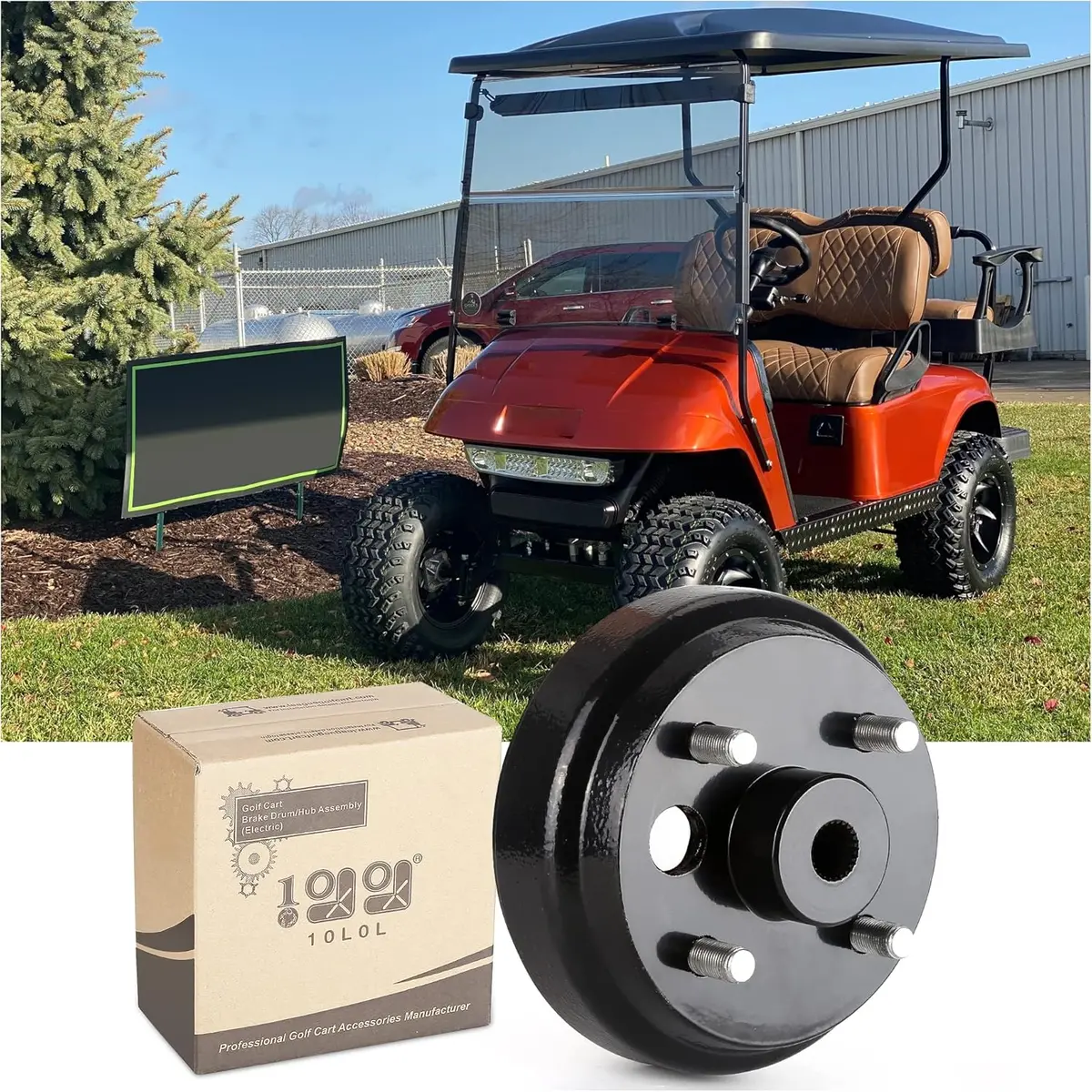 Golf Cart Brake Drum Hub Assembly For Ezgo Txt Pds Electric 1982-Up - 10L0l 2