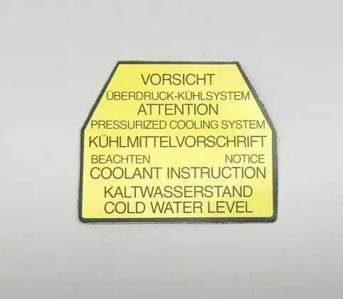 928 006 511 01 - Expansion Tank - Coolant Decal 1