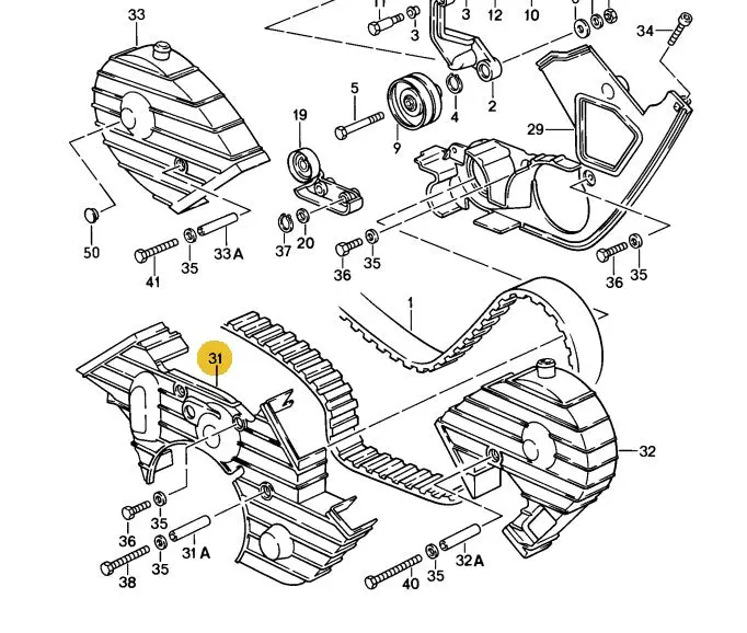 928 105 144 04 - Main Front Timing Belt Cover - 32V S3 - 85 To 86 - Back Order 1