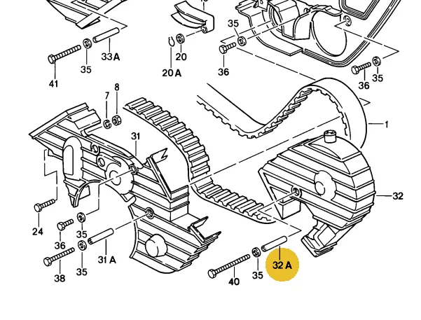 928 105 443 00 - Spacer 82.5 Mm - Timing Belt Cover 1