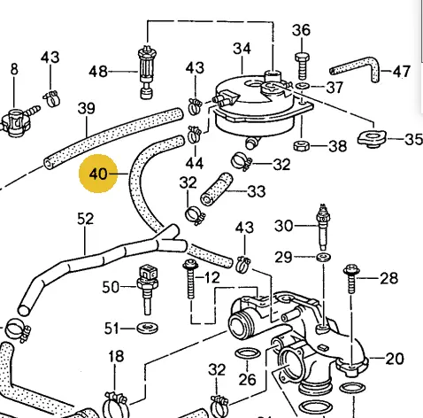 928 106 275 03 - Small Hose From T Stat To Reservoir 85 To 95 32V Lhd 2
