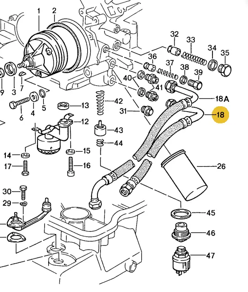 928 107 037 05 - Oil Cooler Hose 78 To 89 Set Of 2 Hoses - Oem Cohline 2