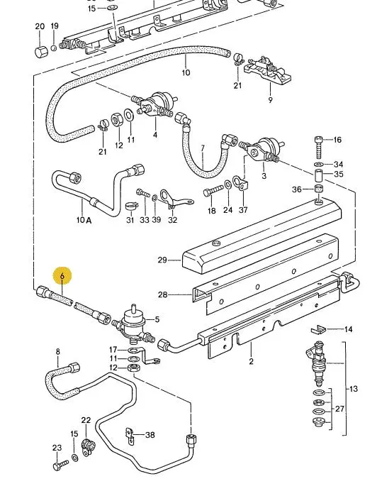 928 110 269 0Yc - Front Fuel Hose - 85 To 95 32V - Cohline 2