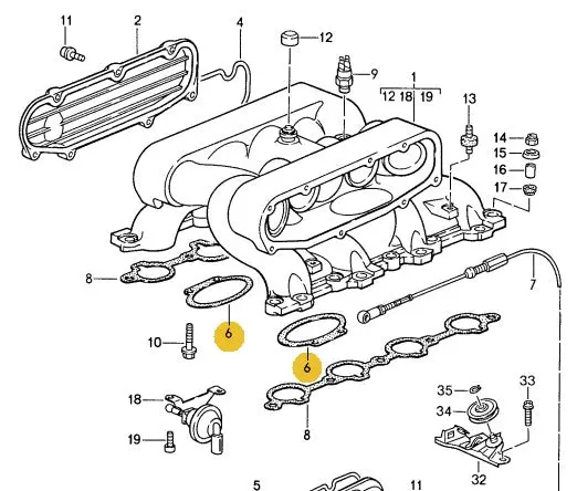 928 110 637 04 - Gasket - Intake To Throttle Housing - 87 To 95 2