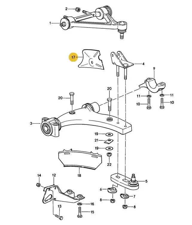 928 341 383 05 - Metal Brake Baffle/Air Deflector - Left - 80 To 95 1