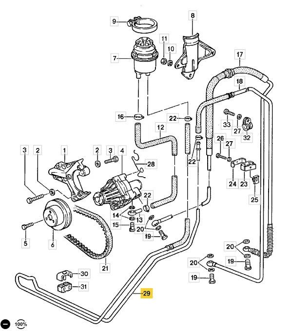 928 347 350 01 - Power Steering Line - Cooler Hose To Reservoir 87 To 95 1