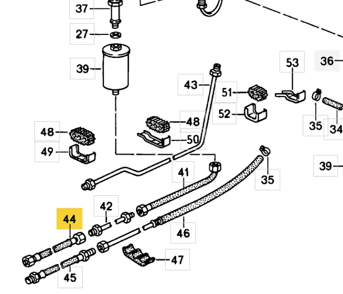 928 356 039 00C - Front - Fuel Feed Line Hose - 78 To 80 16V - Cohline 2