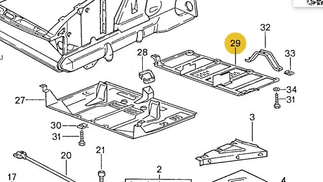 928 504 029 02 - Rear Aluminum Belly Pan/Undertray - 87 To 95 1