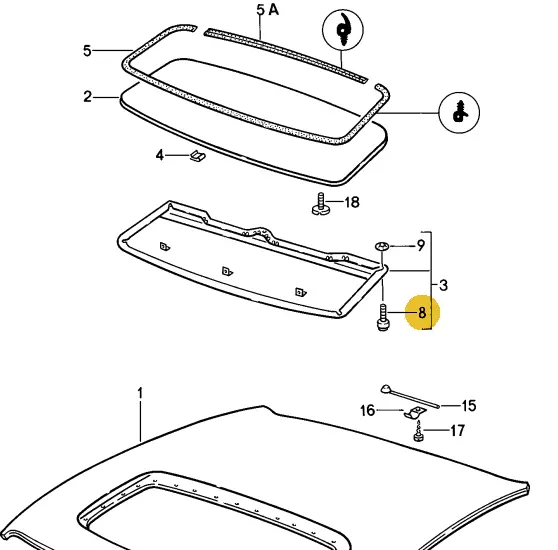 928 564 399 42 - Sunroof Slide Felt Pad - 78 To 95 1
