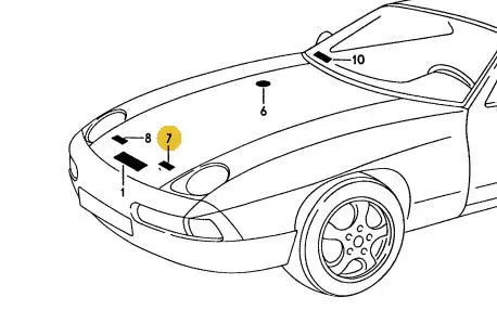 928 006 105 03P - Firing Order Decal - 85 To 95 - Gold 2