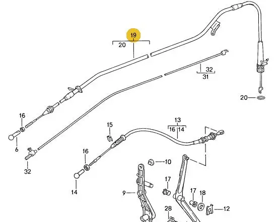 928 423 041 06 - Transmission Pressure Control Cable - 87 To 95 1