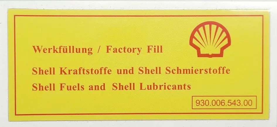 930 006 543 00 - "Shell" Air Filter Lid Decal - Yellow - Early Style 1