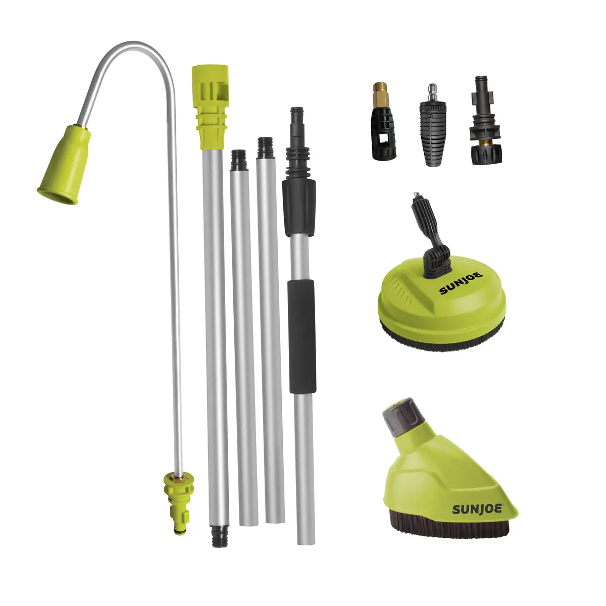 Sun Joe Home Cleaning System For Spx Series Pressure Washers, Includes Turbo Nozzle, Surface Splashguard, Aluminum 5.5-Ft Extension Wand, 315-Degree Gutter Cleaning Nozzle, Patio Surface Cleaner And Transfer Adapters For Spx Series Up To 3500-Psi 2