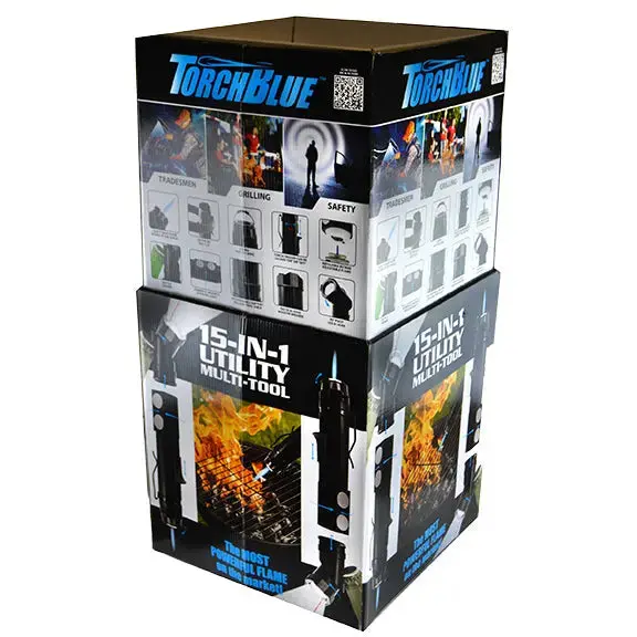 Merchandising Fixture - Corrugated Torch Blue Multi-Tool Floor Display Only 973110 1