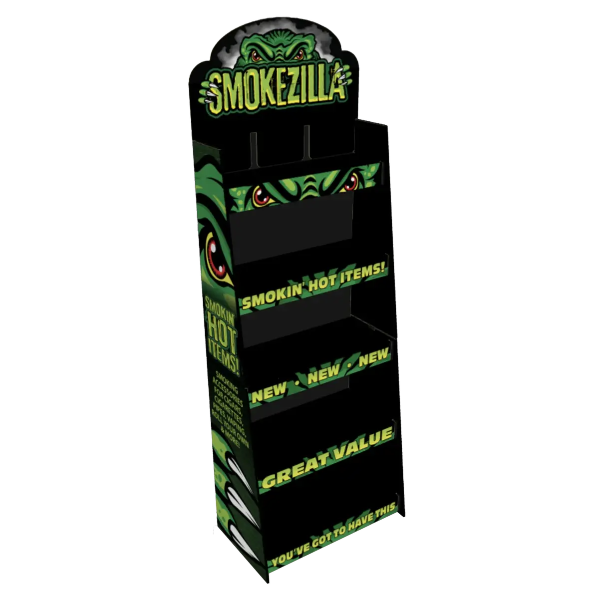 Merchandising Fixture - Corrugated Smokezilla 2 Piece Floor Display End Cap Only 976150 1