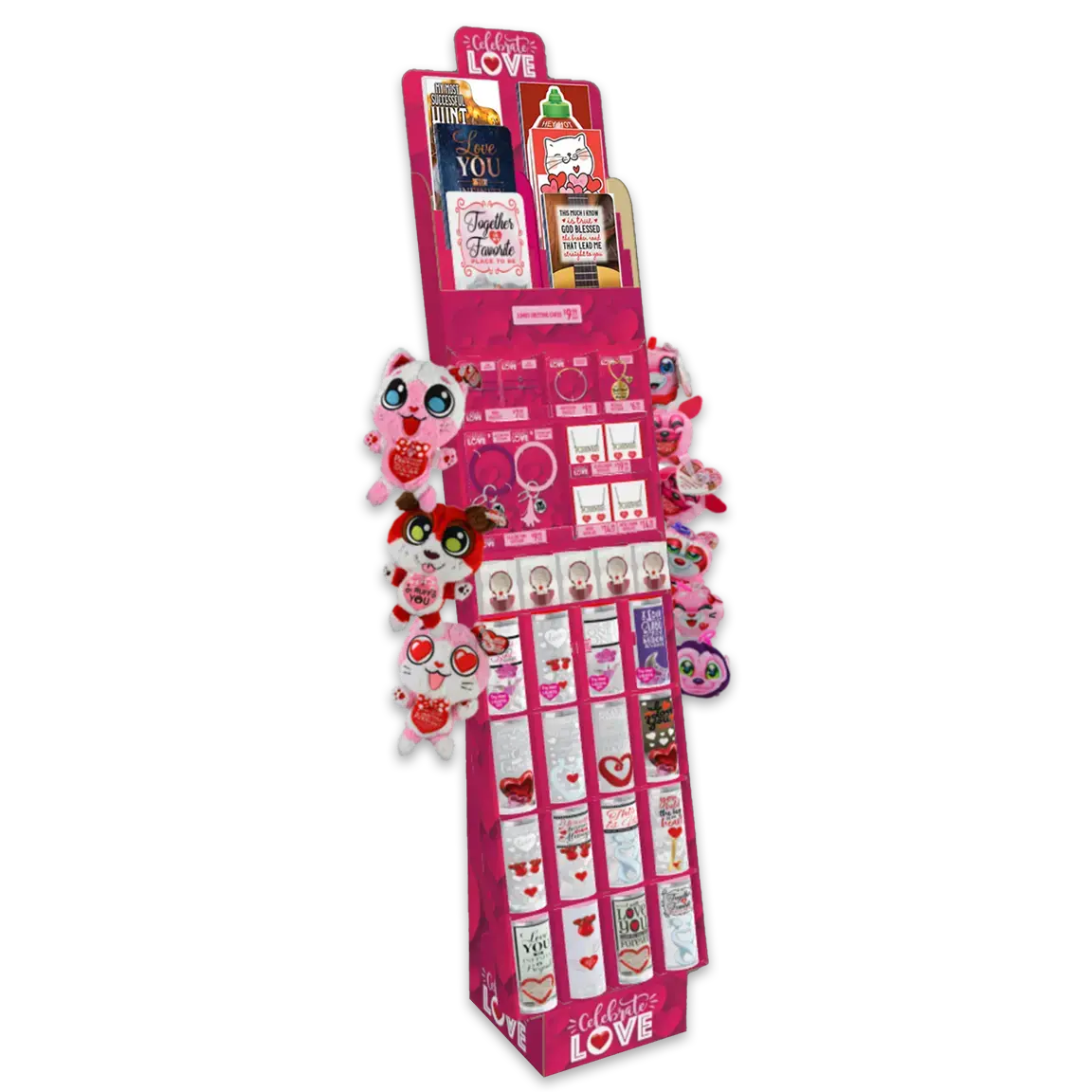 Valentines Day Gift Assortment Floor Display - 90 Pieces Per Retail Ready Display Kit 88428 1