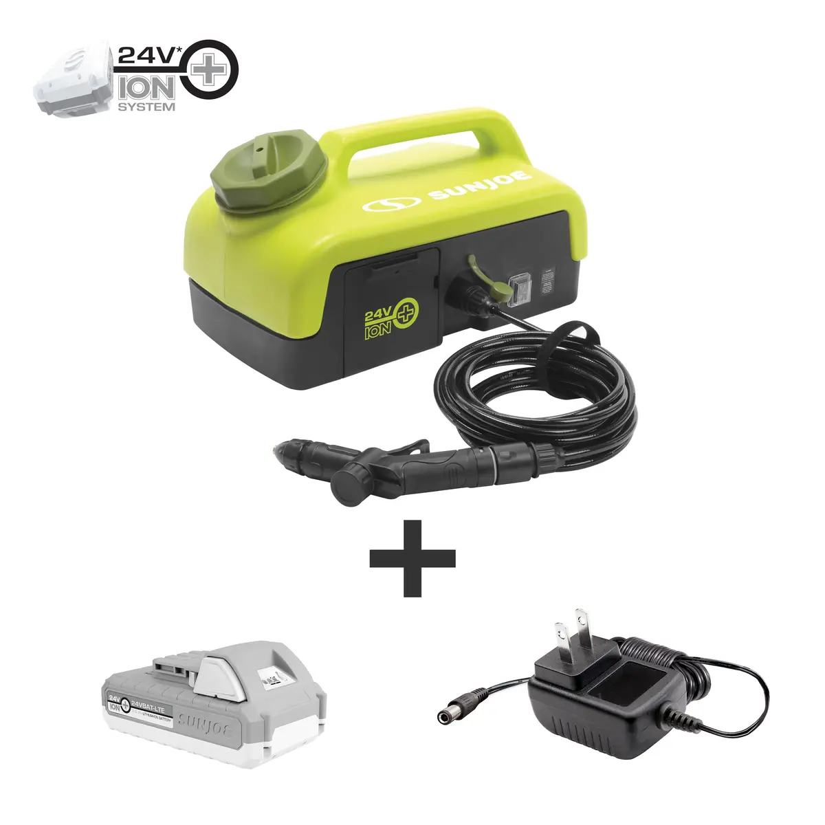 Sun Joe 24V-Psw25 24-Volt* Ionmax Cordless Go-Anywhere Portable Sink/Shower Spray Washer Kit | 116 Psi Max* | 1.5 Gpm Max* | 2.5 Gal | W/ 2.0Ah Battery + Charger 1
