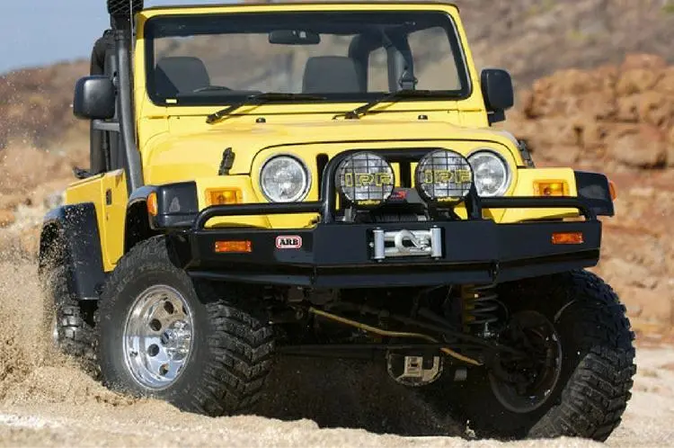 Arb 3450070 Jeep Wrangler Yj & Tj 1997-2006 Deluxe Front Bumper Winch Ready With Grille Guard, Black Powder Coat Finish 1