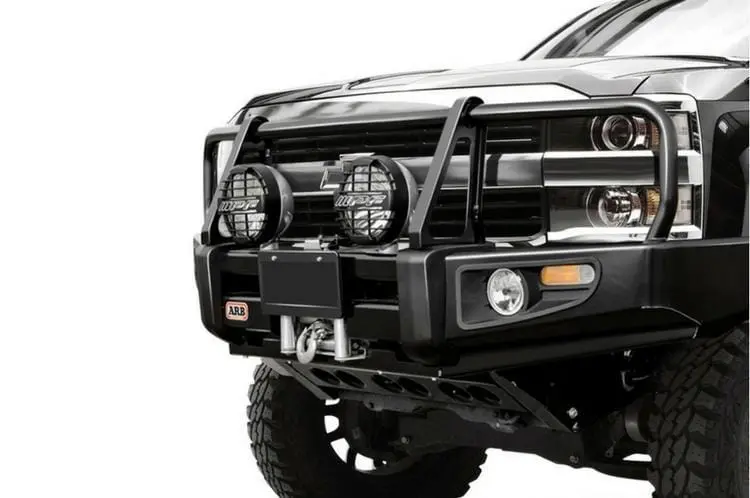 Arb 3462030 Chevy Silverado 2500/3500 1989-1998 Deluxe Front Bumper Winch Ready With Grille Guard, Black Powder Coat Finish 1