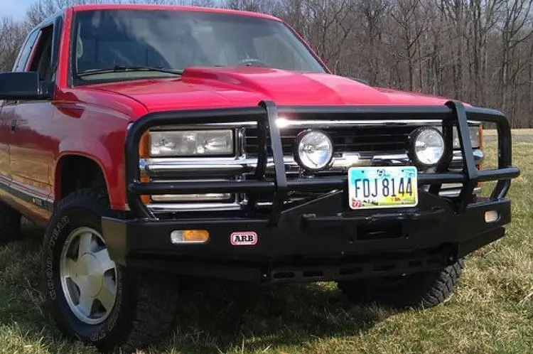 Arb 3462030 Chevy Silverado 2500/3500 1989-1998 Deluxe Front Bumper Winch Ready With Grille Guard, Black Powder Coat Finish 2