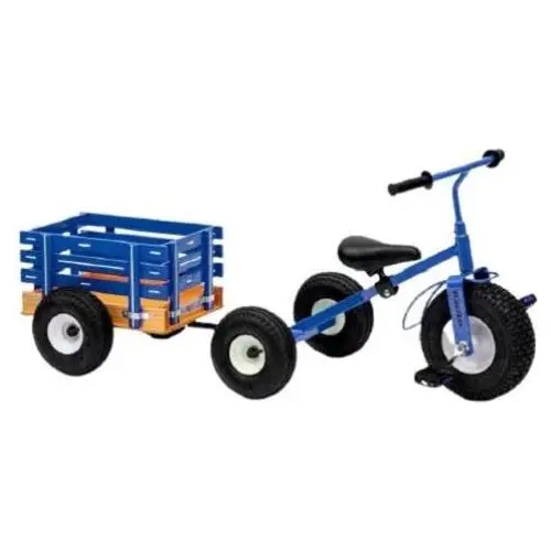 (Red) Speedway Heavy Duty Tricycle W/ Cart Wagon 4