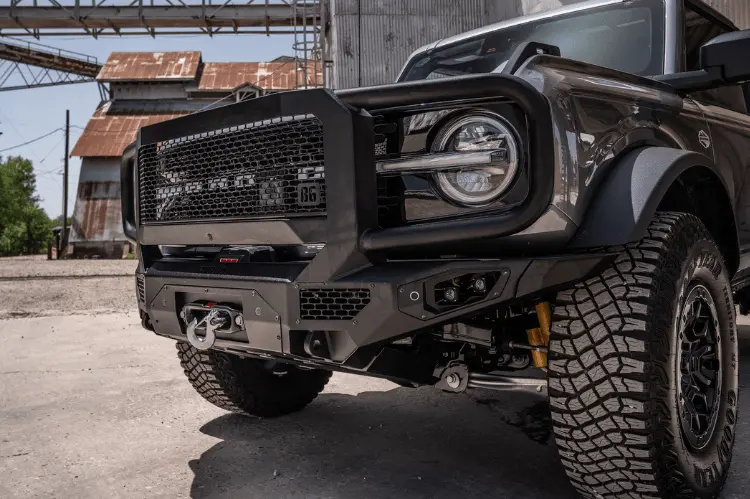 Bodyguard Lef21mytnn Ford Bronco 2021-2026 Extreme Front Bumper Winch Ready Sensor Textured Black Powdercoat 1