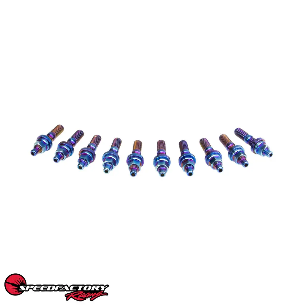 Speedfactory Racing Titanium Intake/Exhaust Manifold Stud Kit W/ 6-Point Nuts (10 Piece) 1