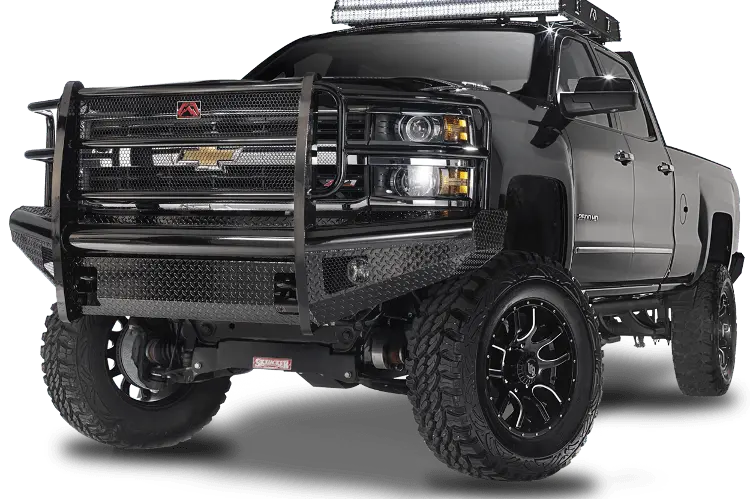 Fab Fours Ch05-S1360-1 Chevy Silverado 2500/3500 Classic 2003-2007 Black Steel Front Bumper With Full Guard 1